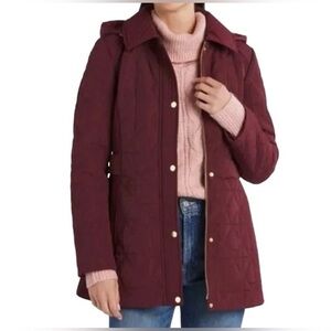 Liverpool Jeans Co Quilted Collard Hooded Utility Jacket (S) NWT